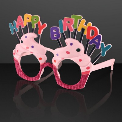 Birthday Party Cupcake Eyeglasses, No Lens, No Light - BLANK
